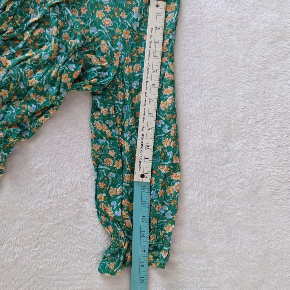 Rachel Zoe Green Floral Peasant Blouse - NEW - Picture 7 of 8